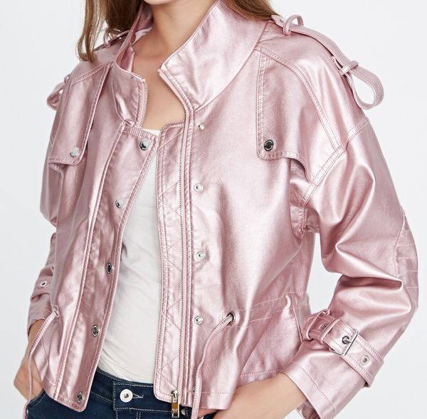 new arrival spring autumn women casual pu faux leather jackets lady fashion loose batwing sleeve coat outerwear pink, Black;brown 
new arrival spring autumn women casual pu faux leather jackets lady fashion loose batwing sleeve coat outerwear pink, Black;brown