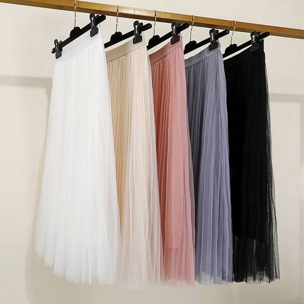 lucyever korean women tulle skirt fashion mesh white a line ladies pleated skirt summer chic high waist black party faldas 210309
lucyever korean women tulle skirt fashion mesh white a line ladies pleated skirt summer chic high waist black party faldas 210309