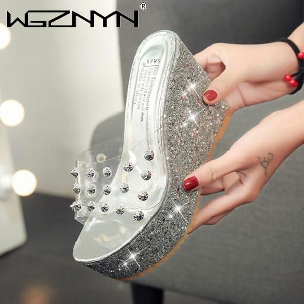 2021 summer new wedges sandals women rivet sequins transparent high heels slippers slippers fashion shoes gladiator sandals, Black
2021 summer new wedges sandals women rivet sequins transparent high heels slippers slippers fashion shoes gladiator sandals, Black