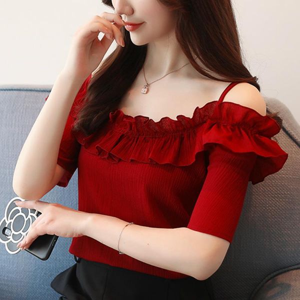 women's blouses & shirts blusas mujer de moda 2021 ruffles slash neck chiffon blouse shirt short sleeve summer women femininas, White
women's blouses & shirts blusas mujer de moda 2021 ruffles slash neck chiffon blouse shirt short sleeve summer women femininas, White