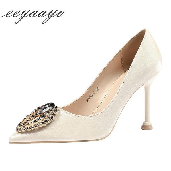 dress shoes 2021 autumn women silk pumps high thin heel pointed toe shallow crystal elegant apricot ladies heels, Black
dress shoes 2021 autumn women silk pumps high thin heel pointed toe shallow crystal elegant apricot ladies heels, Black