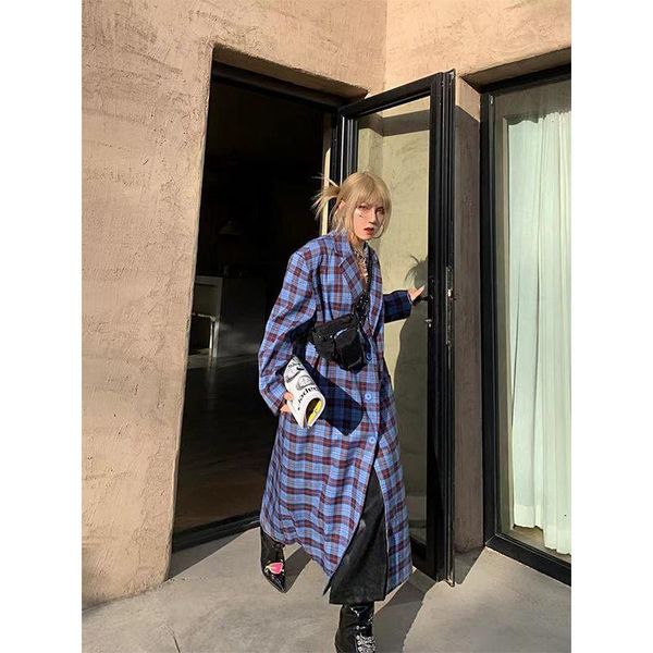 women's wool & blends women long coat woolen overcoat office lady spring autumn full plaid turn-down collar single breasted wide-waiste, Black
women's wool & blends women long coat woolen overcoat office lady spring autumn full plaid turn-down collar single breasted wide-waiste, Black