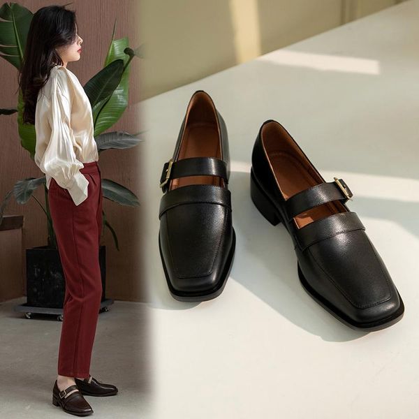 dress shoes 2021 spring pumps women's 22-25cm natural leather square toe women heels classic buckle casual vintage, Black
dress shoes 2021 spring pumps women's 22-25cm natural leather square toe women heels classic buckle casual vintage, Black