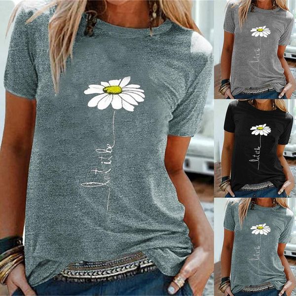 2021 women's flower printed round neck short sleeve t-shirt summer loose t-shirt drop shipping, White
2021 women's flower printed round neck short sleeve t-shirt summer loose t-shirt drop shipping, White