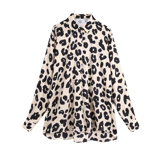 women's blouses & shirts bb - 2938 2021 autumn europe and the united states female animal grain printing loose long-sleeved shirt, White 
women's blouses & shirts bb - 2938 2021 autumn europe and the united states female animal grain printing loose long-sleeved shirt, White