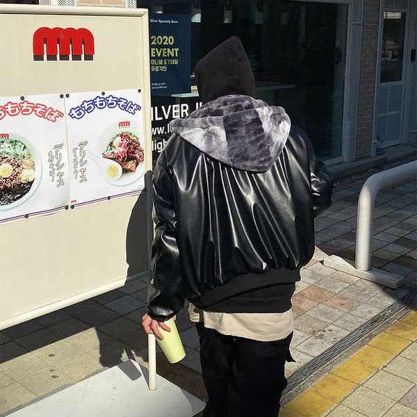 2021 winter thick leather jacket men's warm fashion casual hooded parka men double-sided short coat mens clothes 7r42, Black
2021 winter thick leather jacket men's warm fashion casual hooded parka men double-sided short coat mens clothes 7r42, Black