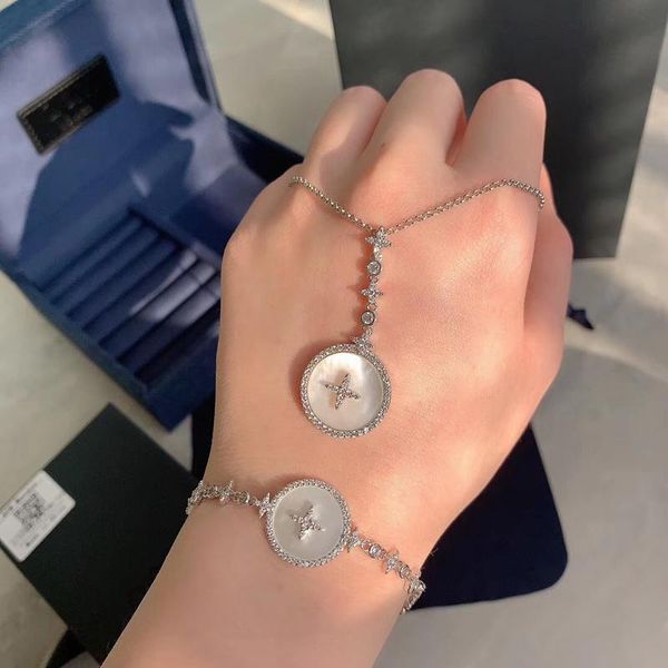 link, chain fashion adjustable sterling silver bracelets micro pave cz stars white natural shell bangle&bracelet for women, Black
link, chain fashion adjustable sterling silver bracelets micro pave cz stars white natural shell bangle&bracelet for women, Black