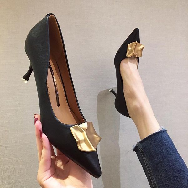 women pointed thin heel sheep metal autumn 2021 high-heeled buckle color business shoes all-match, Black
women pointed thin heel sheep metal autumn 2021 high-heeled buckle color business shoes all-match, Black