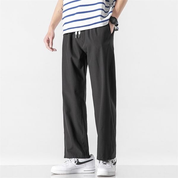 privathinker korean summer silk feel straight long pants men thin light-weight wild leg trousers solid color men's clothing 211201, Black
privathinker korean summer silk feel straight long pants men thin light-weight wild leg trousers solid color men's clothing 211201, Black
