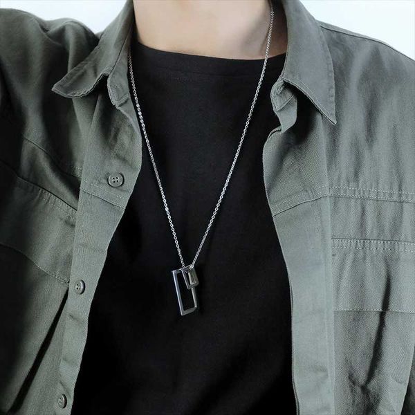 pendant necklaces gj21 japanese and korean fashion simple geometric square men women all-match titanium steel necklace accessories, Silver
pendant necklaces gj21 japanese and korean fashion simple geometric square men women all-match titanium steel necklace accessories, Silver