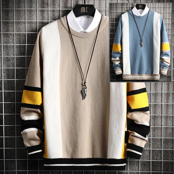 men's sweaters warm wool pullover sweater men winter fashion color 2021 matching casual knitted mens korean trend clothings, White;black
men's sweaters warm wool pullover sweater men winter fashion color 2021 matching casual knitted mens korean trend clothings, White;black