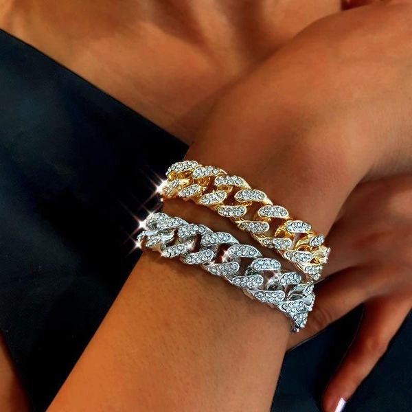 link, chain 2021 fashion exaggerated thick design metal wide version zircon men and women's bracelets ins style jewelry, Black
link, chain 2021 fashion exaggerated thick design metal wide version zircon men and women's bracelets ins style jewelry, Black