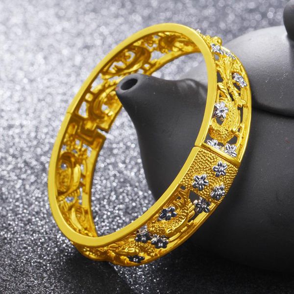 bangle 2 tone hollow birds pattern 18k gold womens wedding bridal bracelets on hand jewelry gift, Black
bangle 2 tone hollow birds pattern 18k gold womens wedding bridal bracelets on hand jewelry gift, Black