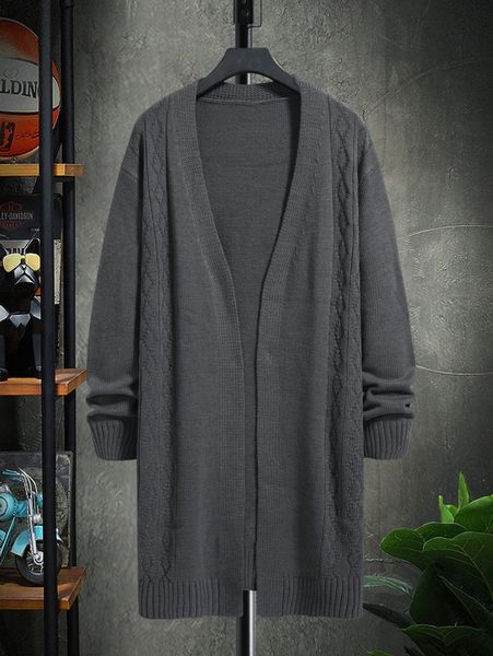 men split hem cardigan p0gl#, White;black