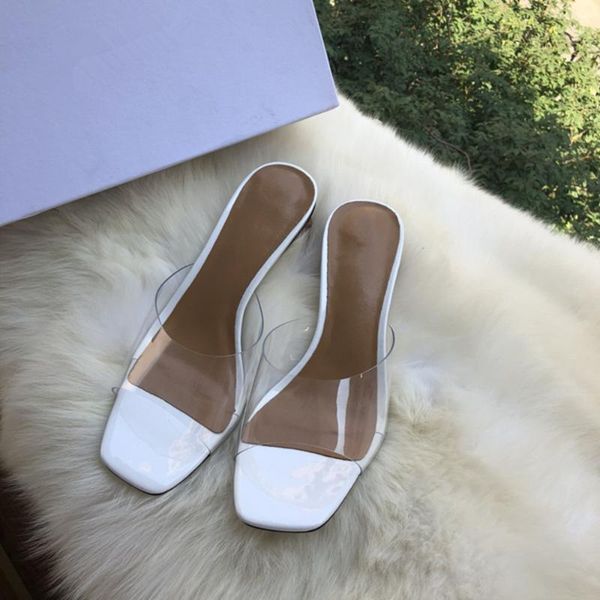 slippers transparent square head heel elegant and shoes wind sandals women's genuine leather, Black
slippers transparent square head heel elegant and shoes wind sandals women's genuine leather, Black