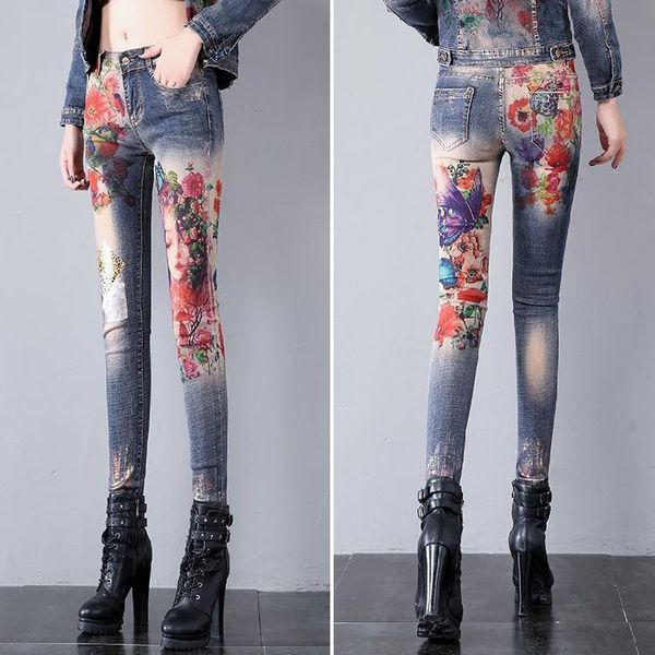 women's jeans 2021 spring autumn female personality panelled pattern denim trouser lady softener washed streetwear pencil pants n104, Blue
women's jeans 2021 spring autumn female personality panelled pattern denim trouser lady softener washed streetwear pencil pants n104, Blue