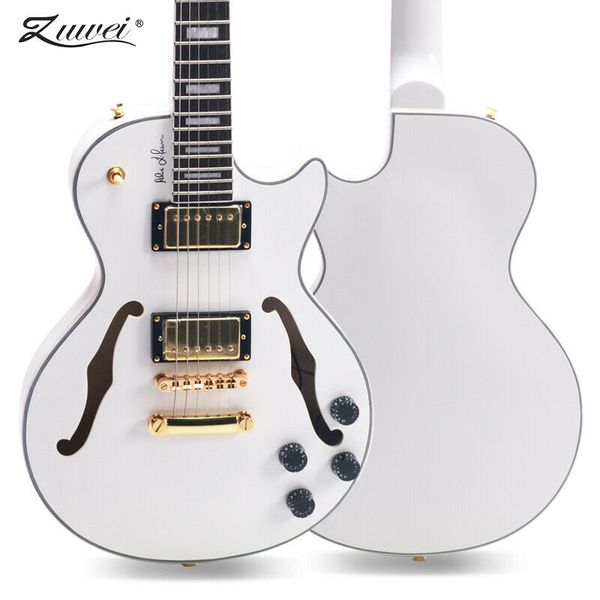 6 strings semi hollow electric guitar f hole flower inlay gold hardware mahogany neck rosewood fingerboard
6 strings semi hollow electric guitar f hole flower inlay gold hardware mahogany neck rosewood fingerboard