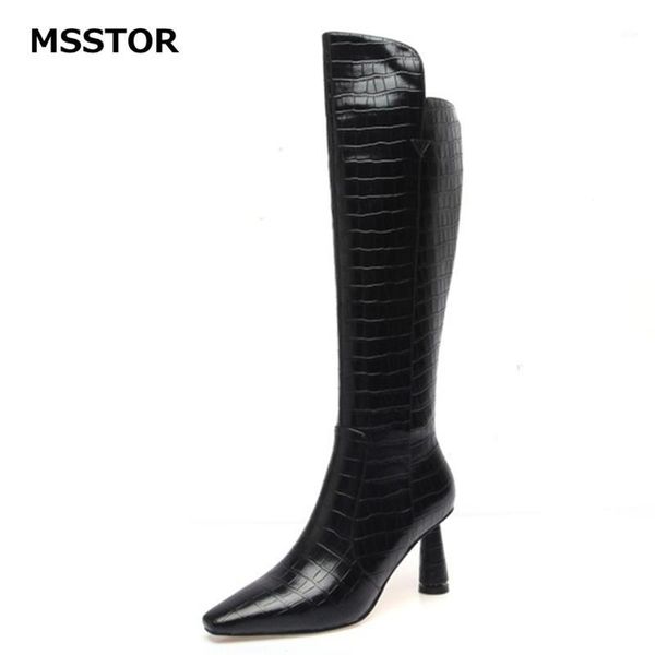 boots pointed toe knee high women black concise zipper thick heels rubber cow leather winter shoes1
boots pointed toe knee high women black concise zipper thick heels rubber cow leather winter shoes1