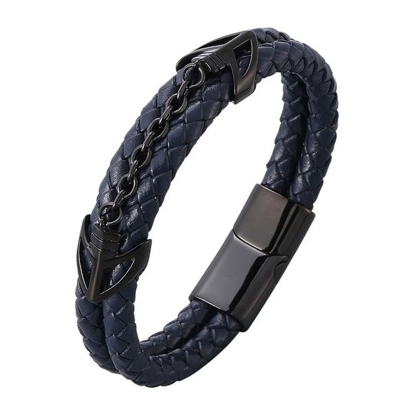 charm bracelets men jewelry double blue genuine leather black stainless steel magnetic buckle fashion wristband male gift pd1026, Golden;silver
charm bracelets men jewelry double blue genuine leather black stainless steel magnetic buckle fashion wristband male gift pd1026, Golden;silver