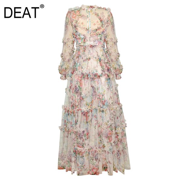deat women lace print ruffles cake dress multicolor fresh stand neck long lantern sleeve beach style spring 15ht381 220310, Black;gray
deat women lace print ruffles cake dress multicolor fresh stand neck long lantern sleeve beach style spring 15ht381 220310, Black;gray