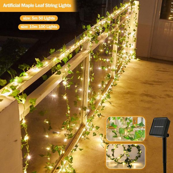 lawn lamps 5m/10m artificial leaf ivy vine string lights led solar powered light outdoor waterproof hanging plant for garden decor
lawn lamps 5m/10m artificial leaf ivy vine string lights led solar powered light outdoor waterproof hanging plant for garden decor