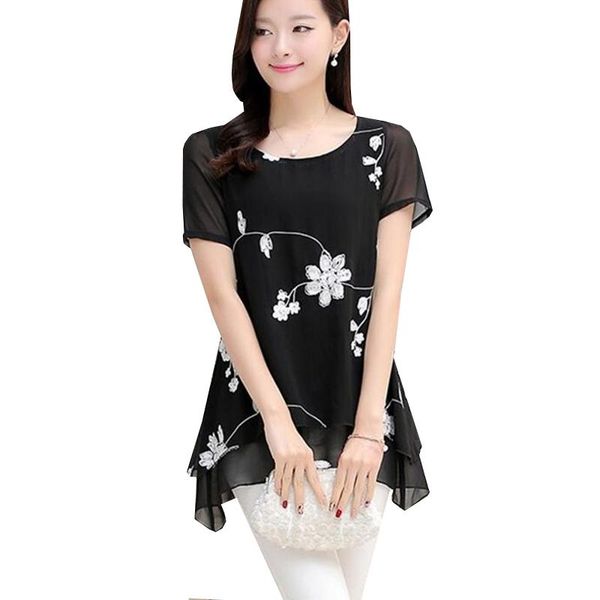 women's blouses & shirts summer floral embroidery chiffon blouse 2021 women casual loose plus size 4xl elegant slim bottoming shirt sf, White
women's blouses & shirts summer floral embroidery chiffon blouse 2021 women casual loose plus size 4xl elegant slim bottoming shirt sf, White