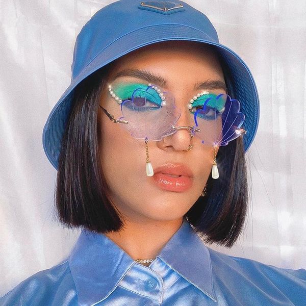 sunglasses small rimless women 2021 retro steampunk men punk vintage brand designer eyewear seashell uv400, White;black
sunglasses small rimless women 2021 retro steampunk men punk vintage brand designer eyewear seashell uv400, White;black