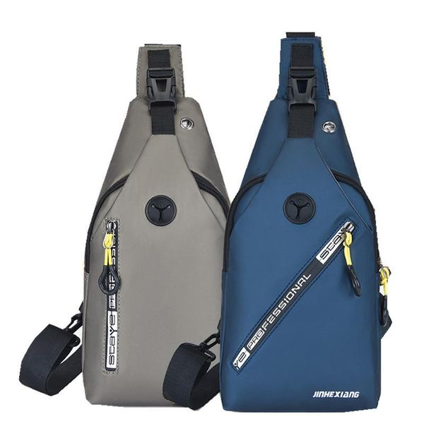 backpack 2021 men's chest bag waterproof oxford cloth cross-body with headphone hole usb charging