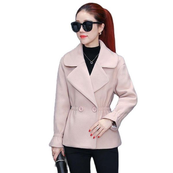 women's wool & blends woolen coat 2021autumn winter short style ladies jackets suit collar long-sleeved outerwear female a378, Black
women's wool & blends woolen coat 2021autumn winter short style ladies jackets suit collar long-sleeved outerwear female a378, Black