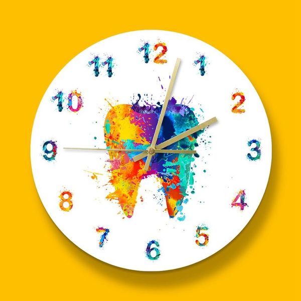 new-watercolour wall clock tooth painting print clinic wall art non ticking watch orthodontist dentist
new-watercolour wall clock tooth painting print clinic wall art non ticking watch orthodontist dentist