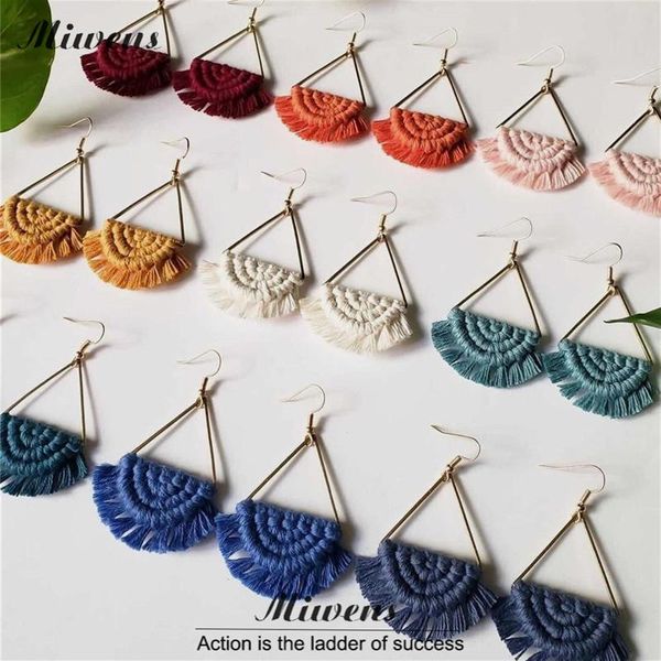 miwens ethnic ins fashion fiberlove tassel sector dangle earrings for women metal triangle macrame fringe hanging earring gifts, Silver
miwens ethnic ins fashion fiberlove tassel sector dangle earrings for women metal triangle macrame fringe hanging earring gifts, Silver