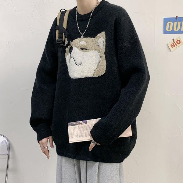 men's sweaters harajuku vintage jumper shiba inu dog patchwork sweater streetwear autumn loose pullover men oversized hip hop knitwear, White;black
men's sweaters harajuku vintage jumper shiba inu dog patchwork sweater streetwear autumn loose pullover men oversized hip hop knitwear, White;black