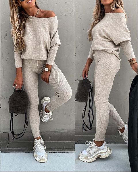 2021 women fashion elegant casual solid fit one shoulder long pants set long sleeve amp high waist drawstring pants set, Gray
2021 women fashion elegant casual solid fit one shoulder long pants set long sleeve amp high waist drawstring pants set, Gray