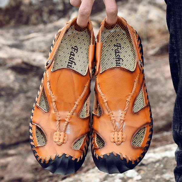 2020 new summer new toe cap sandals handmade stitching vacation beach outdoor non-slip leisure cross-border plus size mens shoes, Black
2020 new summer new toe cap sandals handmade stitching vacation beach outdoor non-slip leisure cross-border plus size mens shoes, Black