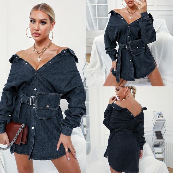 casual dresses ladies dress slim strapless v-neck backless retro cowboy various ways to wear belt bag daily ritual vestidos, Black;gray
casual dresses ladies dress slim strapless v-neck backless retro cowboy various ways to wear belt bag daily ritual vestidos, Black;gray