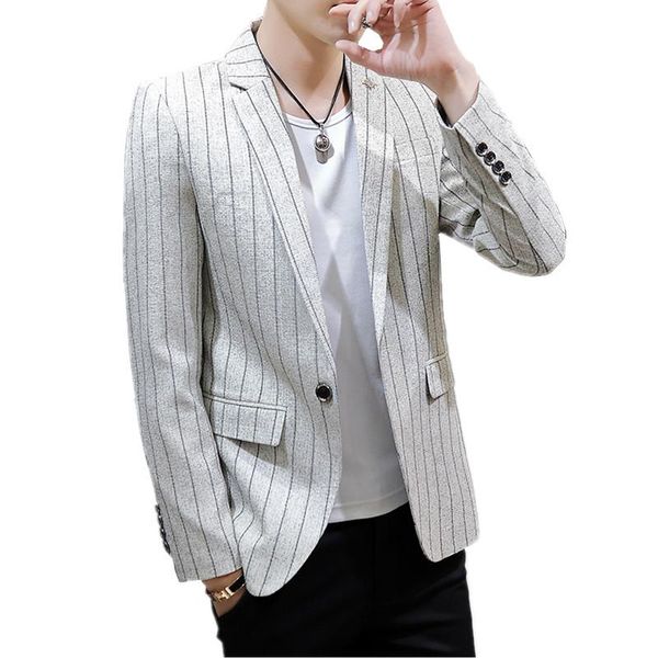 men's suits & blazers 2021 white mens striped suit jacket black gray blue blazer fashion casual jackets and coats size s-4xl man, White;black
men's suits & blazers 2021 white mens striped suit jacket black gray blue blazer fashion casual jackets and coats size s-4xl man, White;black