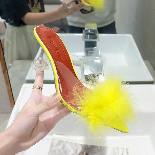 dress shoes summer woman pumps pvc transparent feather perspex crystal high heels fur peep toe mules slippers ladies slides plus size, Black
dress shoes summer woman pumps pvc transparent feather perspex crystal high heels fur peep toe mules slippers ladies slides plus size, Black