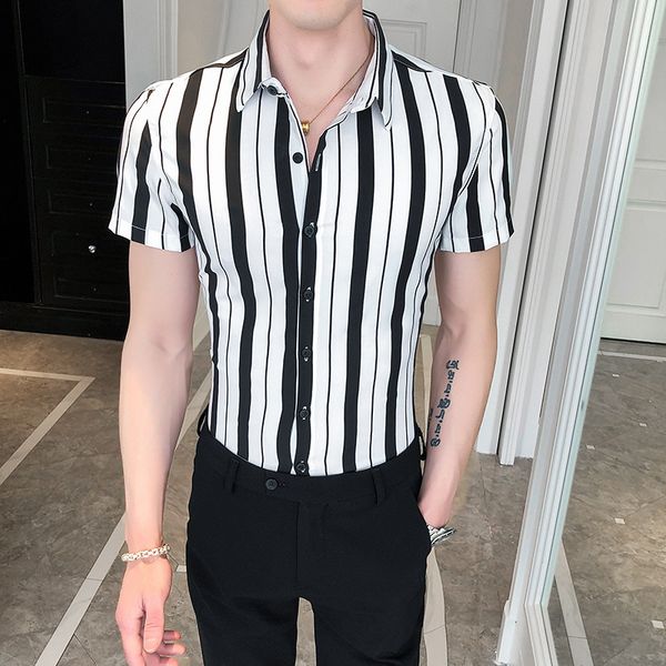 new arrival shirt from the stripe will see with short sleeves fine tuning of businessmen casual shirts men's clothes u9fu, White;black
new arrival shirt from the stripe will see with short sleeves fine tuning of businessmen casual shirts men's clothes u9fu, White;black