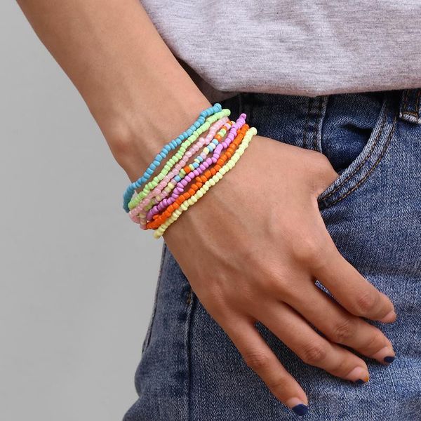 charm bracelets 7pcs/set bohemian national style colorful rice bead girls summer beach boho bangles jewelry for womens, Golden;silver
charm bracelets 7pcs/set bohemian national style colorful rice bead girls summer beach boho bangles jewelry for womens, Golden;silver
