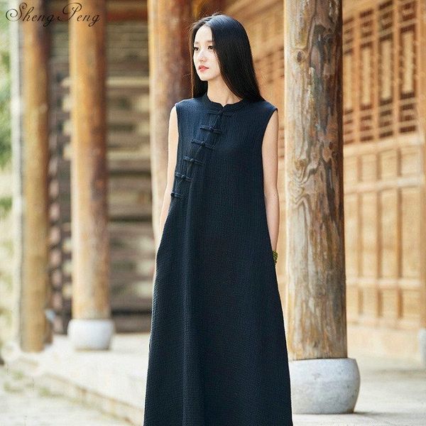 ethnic clothing 2021 summer chinese traditional dress women cotton linen cheongsam sleeveless loose qipao v1586, Red
ethnic clothing 2021 summer chinese traditional dress women cotton linen cheongsam sleeveless loose qipao v1586, Red