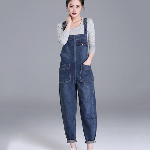 women's jeans fashion loose pocket women autumn bib pants overalls shoulder strap jumpsuit large size brand denim, Blue
women's jeans fashion loose pocket women autumn bib pants overalls shoulder strap jumpsuit large size brand denim, Blue