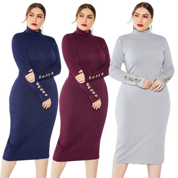 casual dresses plus size women autumn sheath sweater knitted dress elastic turtleneck long sleeve bodycon jumper vestidos solid color, Black;gray
casual dresses plus size women autumn sheath sweater knitted dress elastic turtleneck long sleeve bodycon jumper vestidos solid color, Black;gray
