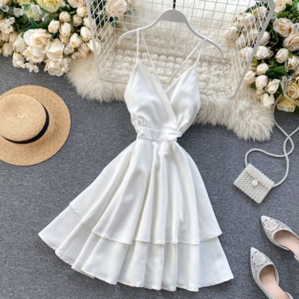 2020 woherb summer women dress chic spaghetti strap vestidos sweet v-neck backless slim waist ruffle beach dresses robe c0304, Black;gray
2020 woherb summer women dress chic spaghetti strap vestidos sweet v-neck backless slim waist ruffle beach dresses robe c0304, Black;gray