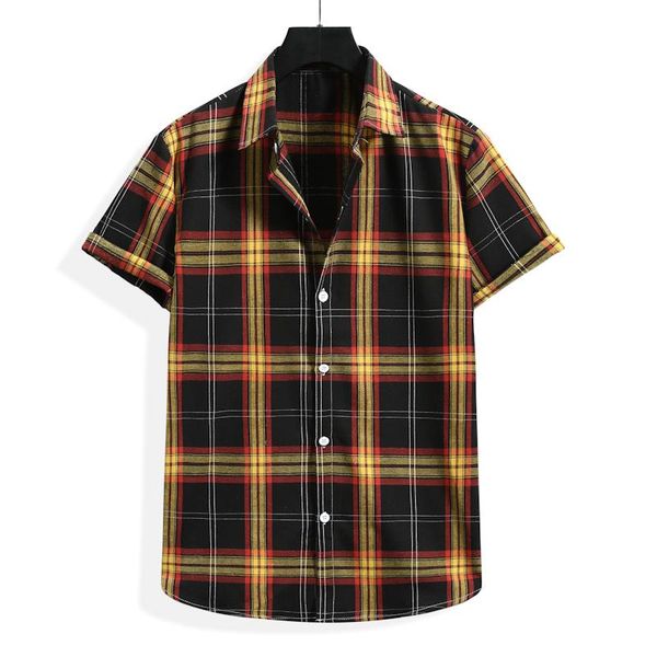 men's casual shirts st28 colorful striped plaid fashion beach short sleeved shirt men summer 2021 quality cotton linen oversized chemis, White;black
men's casual shirts st28 colorful striped plaid fashion beach short sleeved shirt men summer 2021 quality cotton linen oversized chemis, White;black