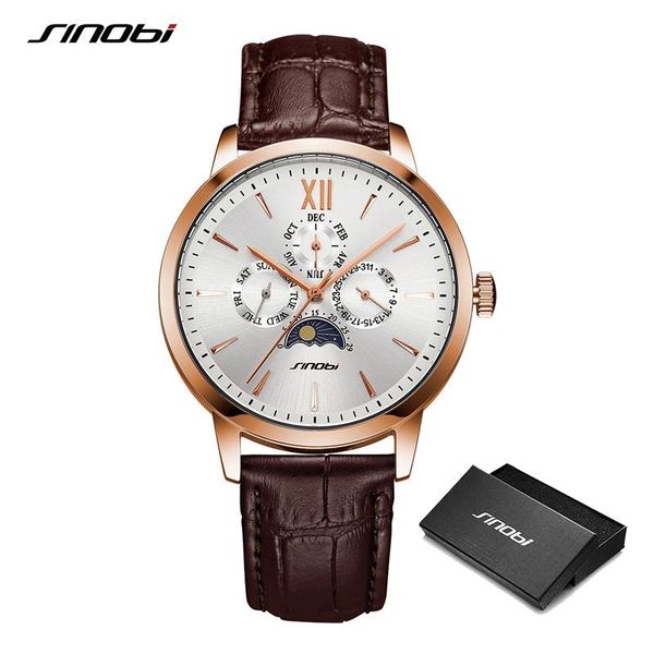 wristwatches sinobi fashion design men's watches brand original man business clock male calender quartz relogio masculino, Slivery;brown
wristwatches sinobi fashion design men's watches brand original man business clock male calender quartz relogio masculino, Slivery;brown