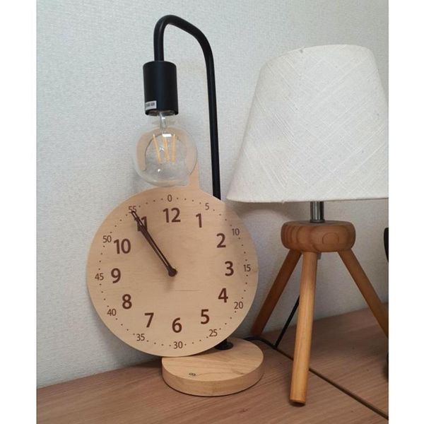kids room wood round wall hanging clock nordic hook for baby home decor