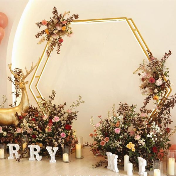 party decoration hexagon wedding arch double-pole hexagonal arches geometric wrought iron props baby shower stage layout
party decoration hexagon wedding arch double-pole hexagonal arches geometric wrought iron props baby shower stage layout
