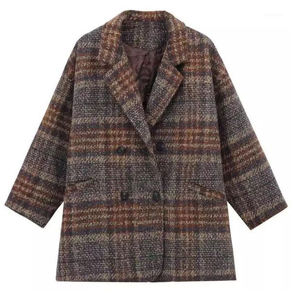 women's wool & blends ldkvgsu winter korean overcoat women vintage woolen loose coats female double breasted turn-down collar s963, Black
women's wool & blends ldkvgsu winter korean overcoat women vintage woolen loose coats female double breasted turn-down collar s963, Black