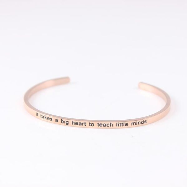 bangle it takes a big heart to teach little minds 316l stainless steel rose gold bar inspirational quote cuff mantra bracelet, Black
bangle it takes a big heart to teach little minds 316l stainless steel rose gold bar inspirational quote cuff mantra bracelet, Black
