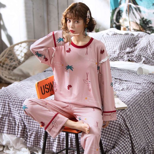 pajamas spring cotton long sleeve korean version sweet princess wind women's home wear autumn and winter fresh leisure, Black;red
pajamas spring cotton long sleeve korean version sweet princess wind women's home wear autumn and winter fresh leisure, Black;red